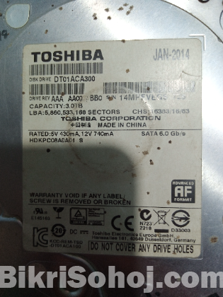 Toshiba 3 TB Hard disk